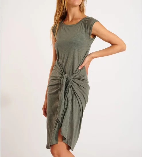 Robe froncée JULIANA CARAIVA Kaki JEC97
