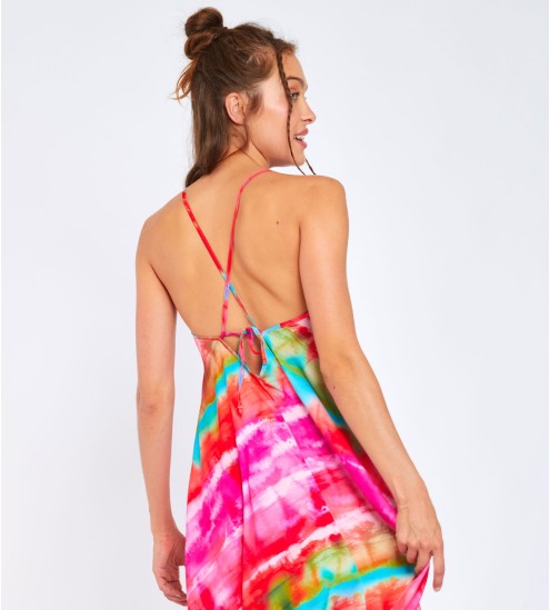 Robe longue OLIANA MERIDADILK Rose LHJ33