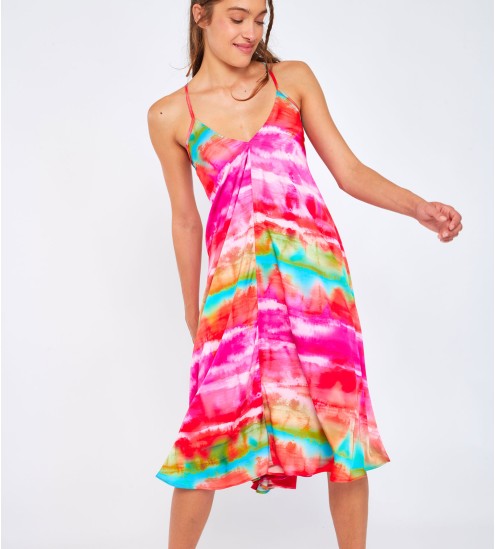 Robe longue OLIANA MERIDADILK Rose LHJ33