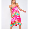 Robe longue OLIANA MERIDADILK Rose LHJ33