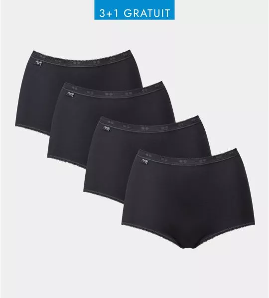 Lot de 4 Sloggi Basic+ Maxi NOIR 04
