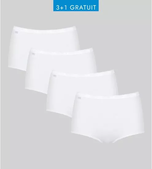 Lot de 4 Sloggi Basic+ Maxi BLANC 03