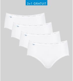 Lot de 4 Sloggi Basic+ Midi BLANC 03