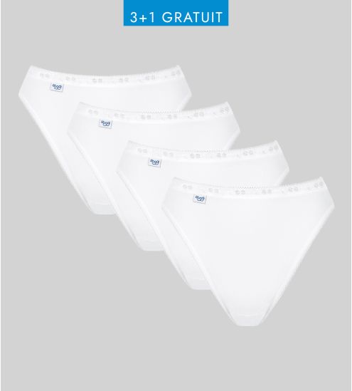 Lot de 4 Sloggi Basic+ Tai Blanc BLANC 03