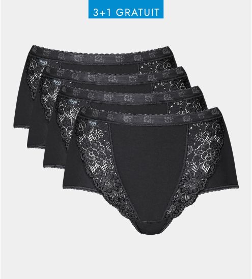 Sloggi Maxi Chic lot de 4 culottes NOIR 04