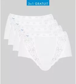Lot de 4 culottes Sloggi Chic Maxi BLANC 03