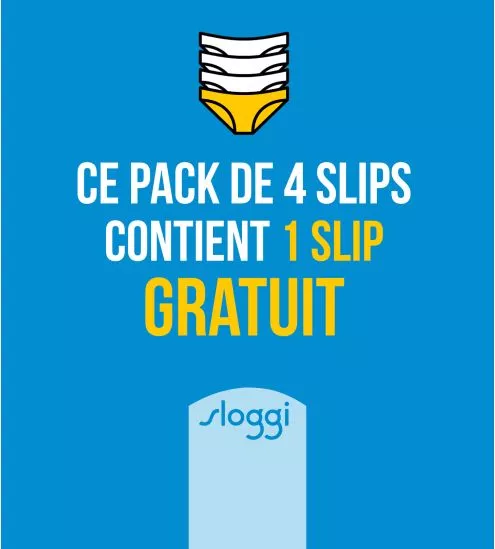 Lot de 4 slips Sloggi Chic Midi NOIR 04
