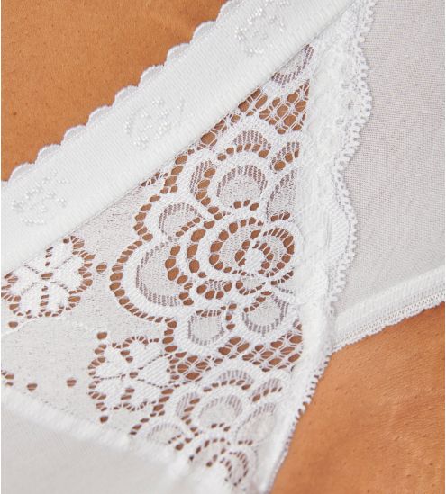 Sloggi femme : Midi Chic lot de 4 BLANC 03