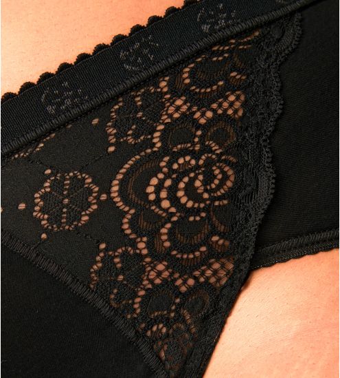 Sloggi femme : Midi Chic lot de 4 NOIR 04