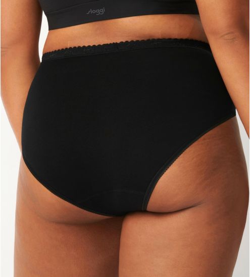Sloggi femme : Midi Chic lot de 4 NOIR 04