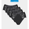 Sloggi femme : Midi Chic lot de 4 NOIR 04