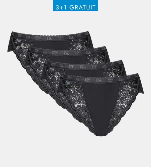 Sloggi femme : Tai Chiclot de 4 NOIR 04