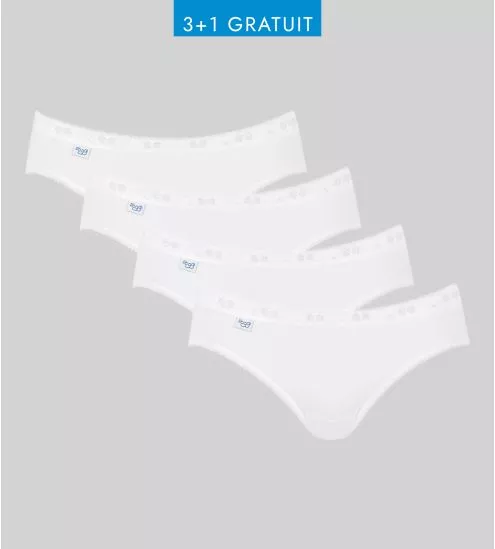 Lot de 4 Sloggi Basic+ Mini BLANC 03
