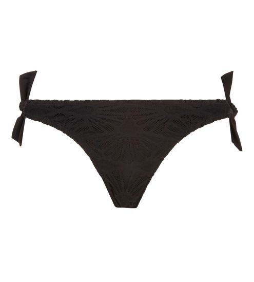 Bas de maillot de bain tanga à lacets LA MUSE DENTELLE Noir