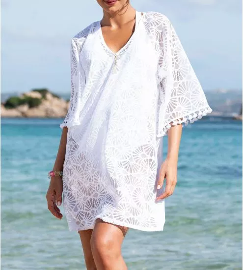 LA MUSE DENTELLE TUNIQUE 0001 blanc BLANC