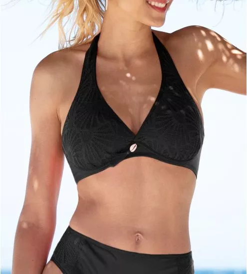 Haut de bikini armatures triangle bonnets profonds LA MUSE DENTELLE Noir