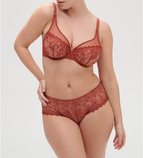 Soutien-gorge décolleté plongeant SINGULIERE Terre de Sienne