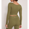 SLOGGI EVER INFUSED CBD CROP TOP ML 7309 Martini Olive
