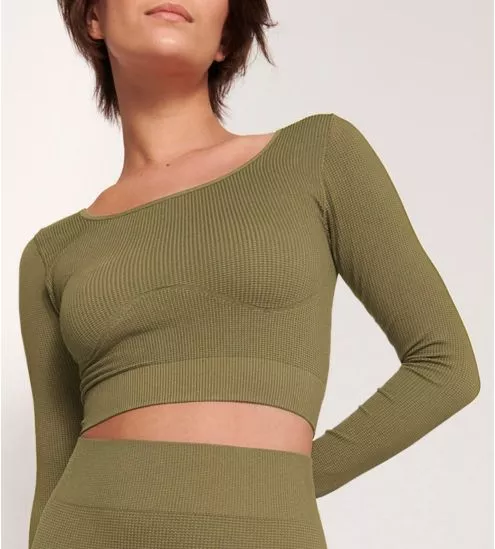 SLOGGI EVER INFUSED CBD CROP TOP ML 7309 Martini Olive