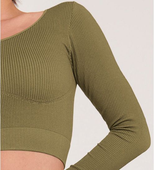 SLOGGI EVER INFUSED CBD CROP TOP ML 7309 Martini Olive