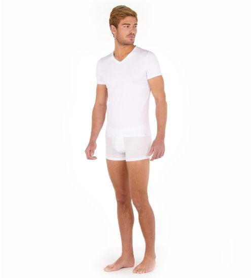 TENCEL SOFT TEE SHIRT V NECK BLANC 003 BLANC