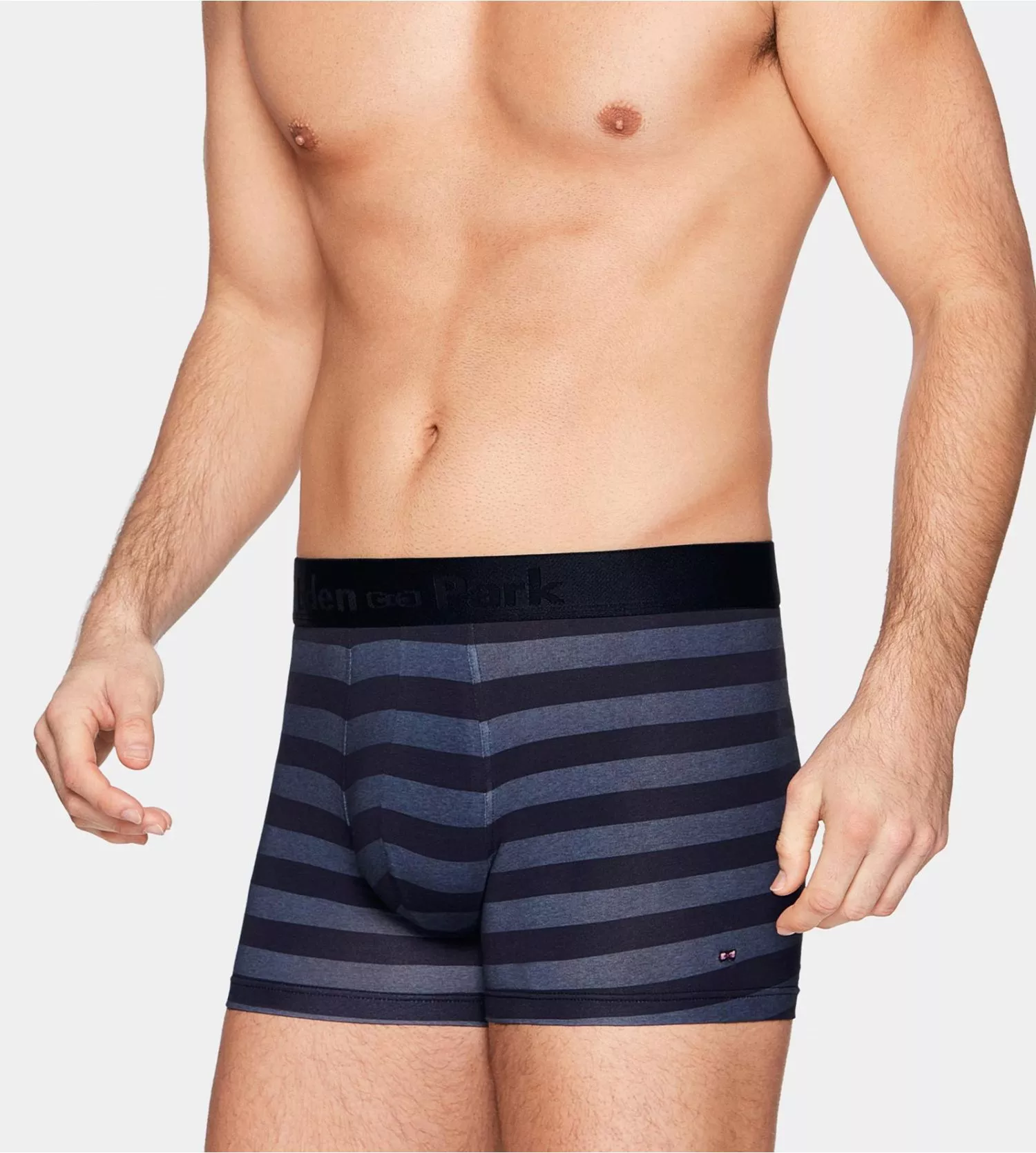 Boxer rayé pour homme Bleu Chiné