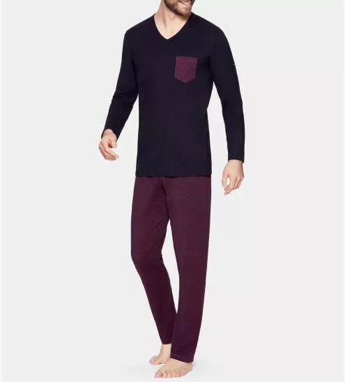 Pyjama long pour homme Bordeaux
