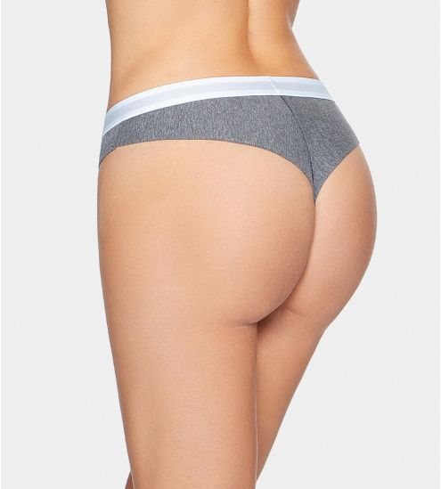 Tanga femme Gris Mélange