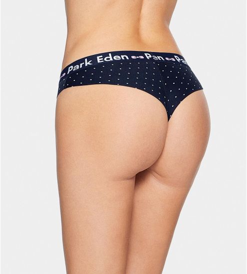 Tanga à pois pour femme Marine