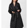 Déshabillé matelassé en satin Rima Noir