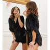 Robe de chambre manches 3/4 Pilou Noir