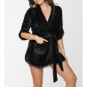 Robe de chambre manches 3/4 Pilou Noir