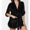 Robe de chambre manches 3/4 Pilou Noir