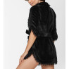 Robe de chambre manches 3/4 Pilou Noir