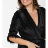 Robe de chambre manches 3/4 Pilou Noir