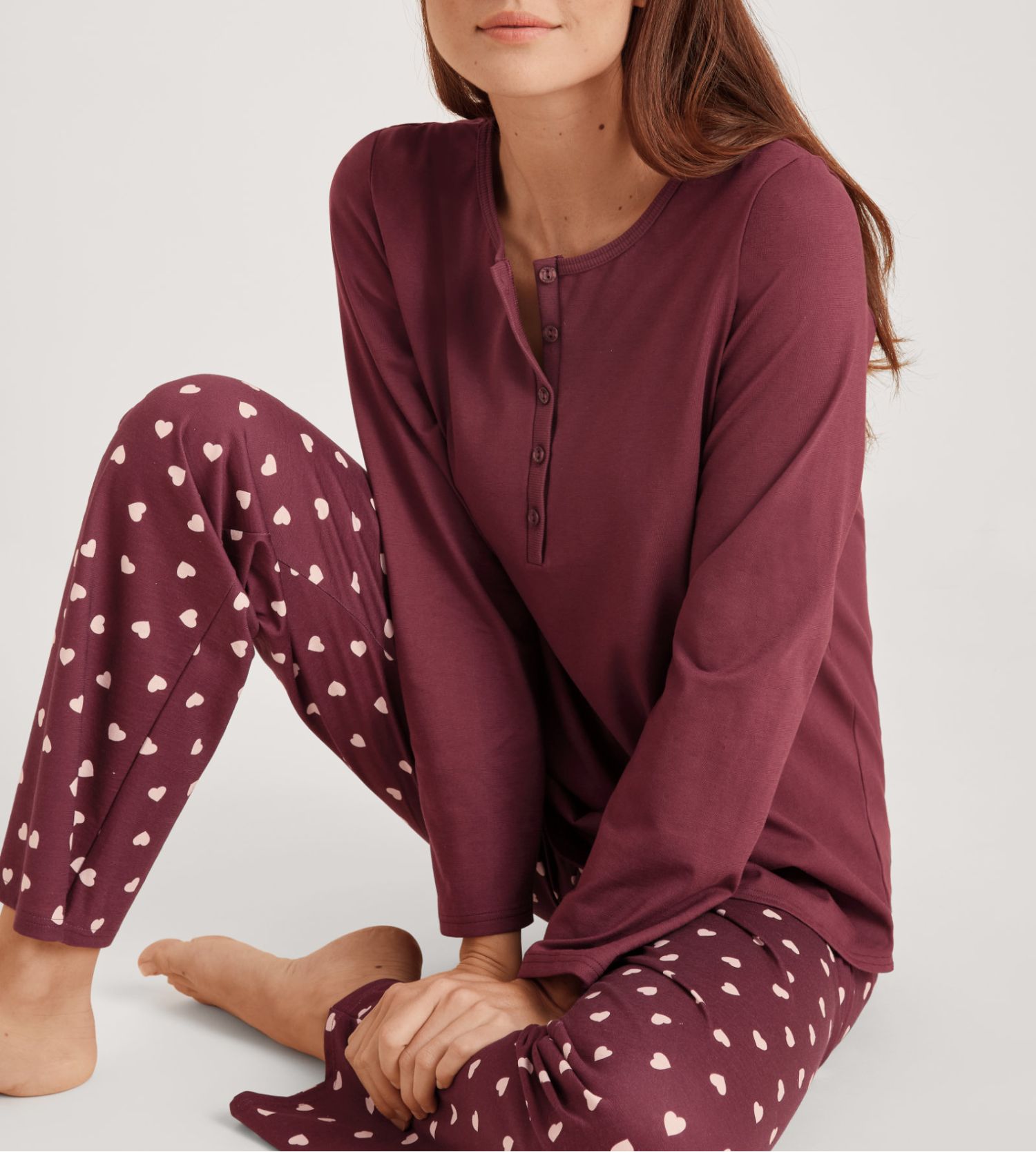 Pyjama Femme boutonné Lovely Nights English Red