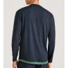T-shirt Homme Col U Manches Longues Dark Sapphire Bleu