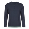 T-shirt Homme Col U Manches Longues Dark Sapphire Bleu
