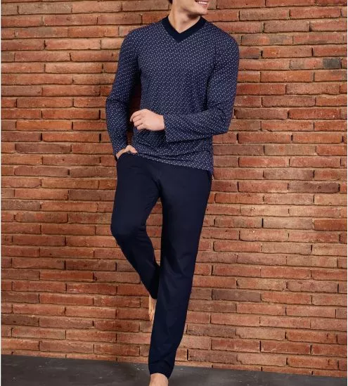 Pyjama à motif pour homme Marine EDEN PARK