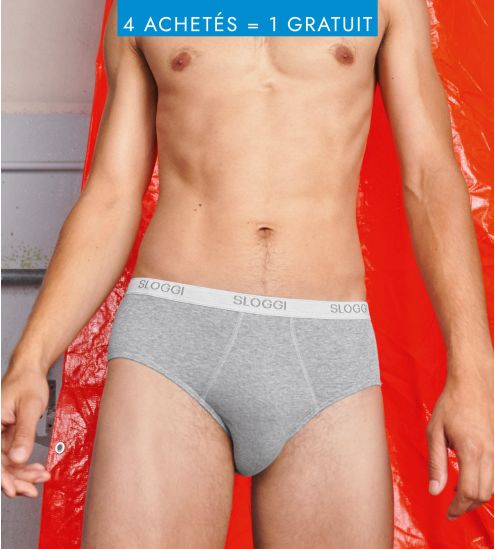 Slip Sloggi pour homme : Midi Basic GRIS 34