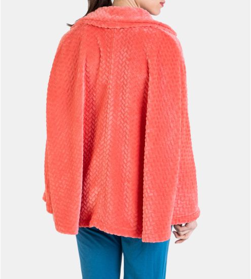 Cape d'intérieur boutonnée Velours Orange