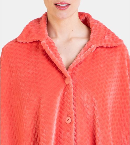 Cape d'intérieur boutonnée Velours Orange