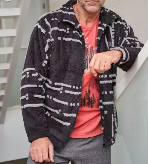 Veste d'intérieur zippée pour homme Gris
