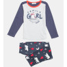 Pyjama fille manches longues Noël Bleu