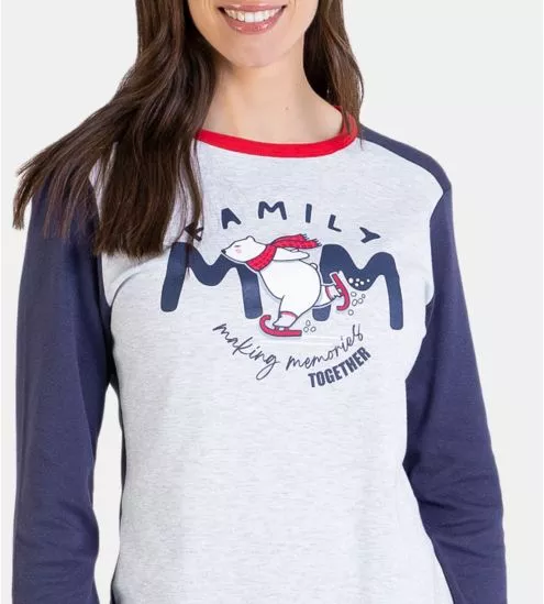 Pyjama Femme à manches longues Noël Bleu