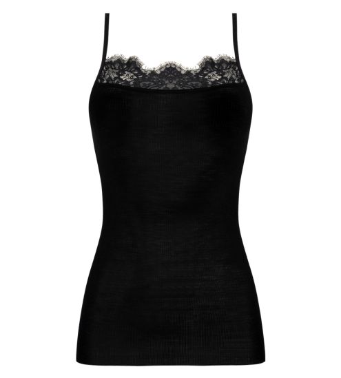 Top en laine et soie PLAISIR CARESSE noir