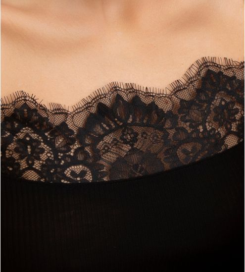Top en laine et soie PLAISIR CARESSE noir