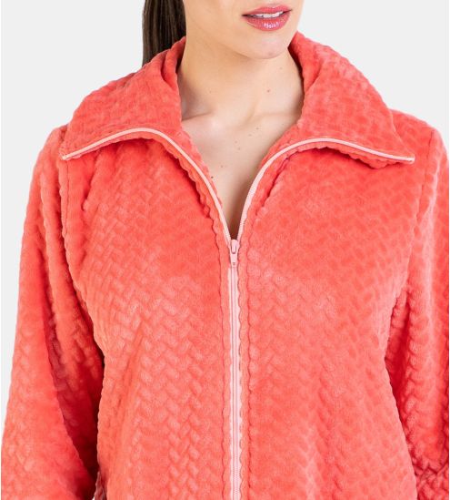 Veste d'intérieur 3/4 Femme Zippée Orange