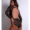 Body zippé dos-nu en dentelle Noir