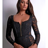 Body zippé dos-nu en dentelle Noir